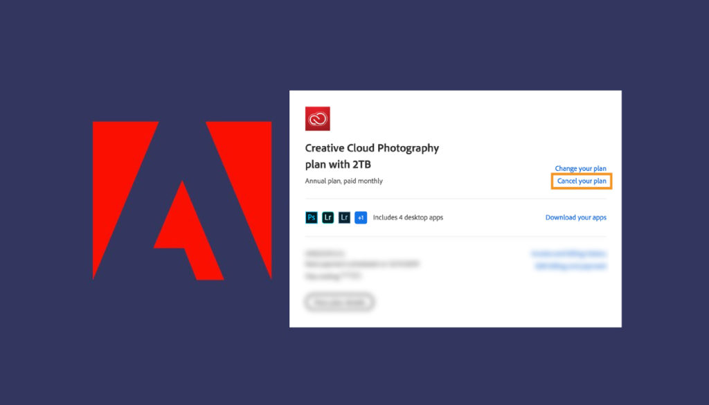 cancel adobe photoshop subscription