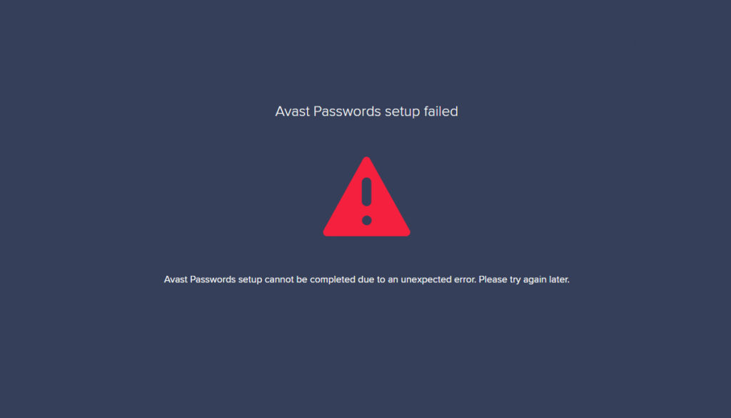 Avast Passwords not working