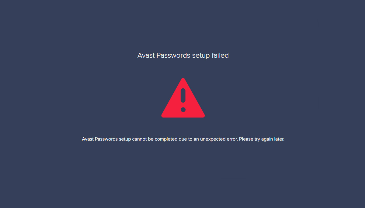 Avast Passwords not working